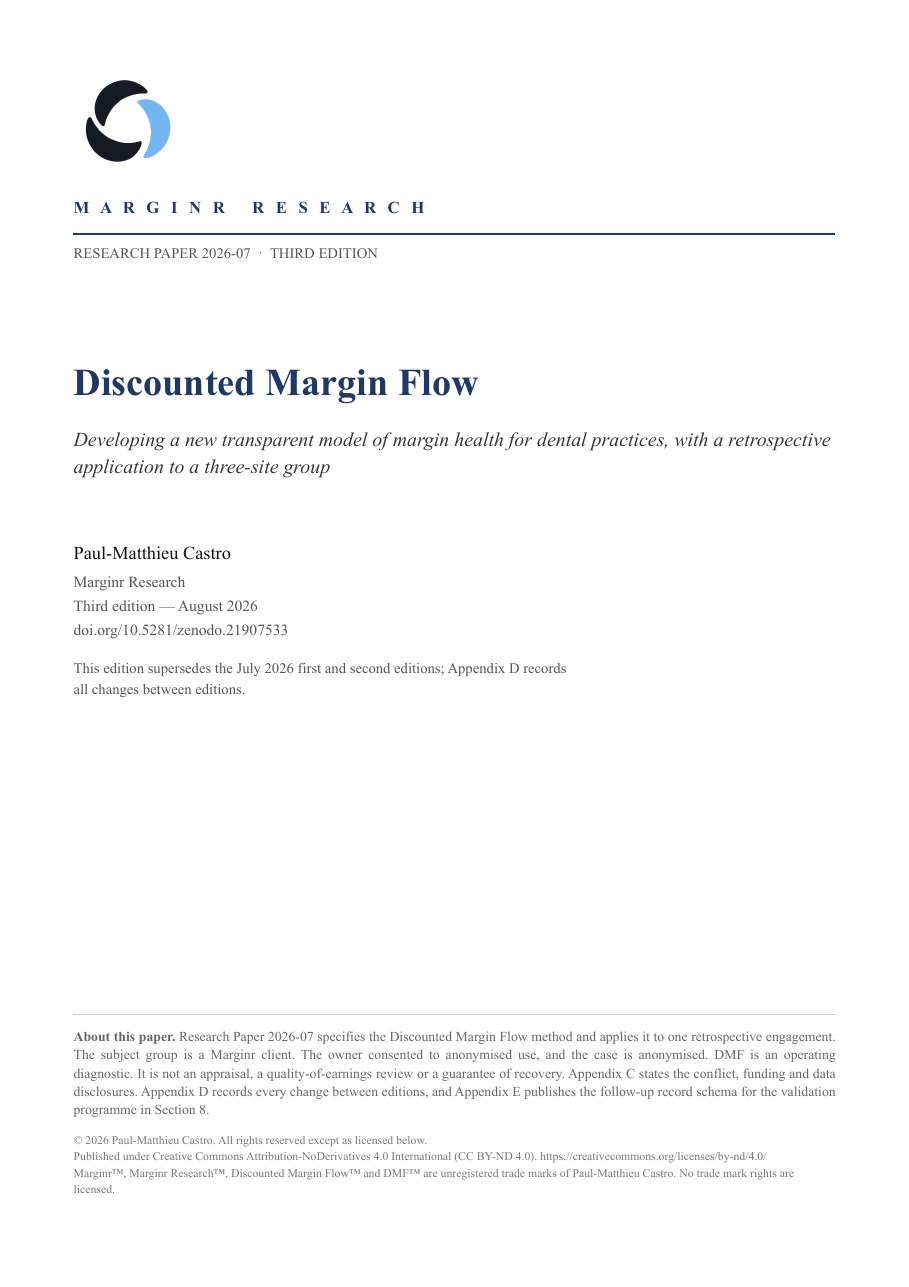 Page 1, cover of Discounted Margin Flow